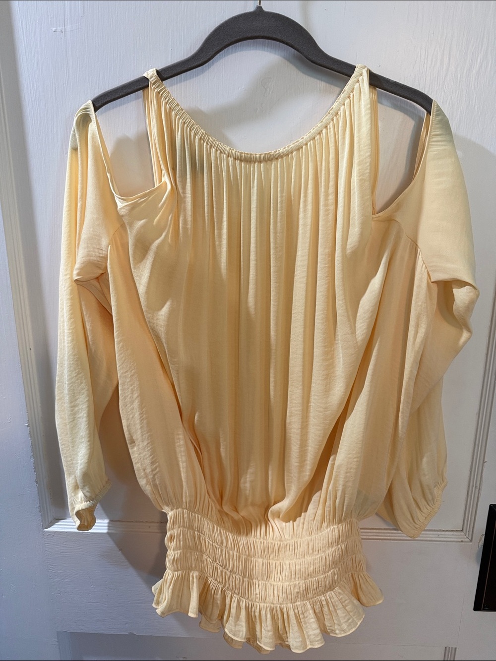 Alfani Light Yellow Pleated Women's Dress Top